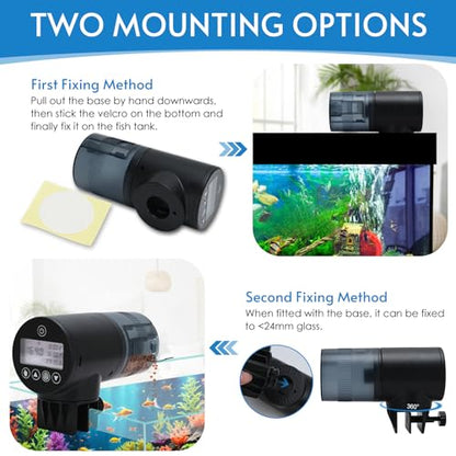 WiFi Automatic Fish Feeder (2.4GHz Only), Smart Fish Feeder with Timer & App Control, 3 Ports Dry Food Dispenser for Aquarium/Tank, Ideal for Vacation & Daily Use