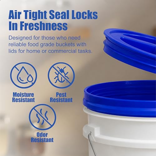 ePackageSupply 3.5 Gallon Bucket, Food-Grade w/Lid, BPA-Free, Blue, 1 Pack | Airtight Gamma Seal Screw-On Lid, Heavy-Duty 90 Mil HDPE Plastic, Food Safe and Durable Container, Bulk Storage, Made in USA - color: Blue, size: 1 Pack