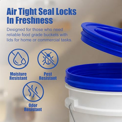 ePackageSupply 3.5 Gallon Bucket, Food-Grade w/Lid, BPA-Free, Blue, 1 Pack | Airtight Gamma Seal Screw-On Lid, Heavy-Duty 90 Mil HDPE Plastic, Food Safe and Durable Container, Bulk Storage, Made in USA - color: Blue, size: 1 Pack