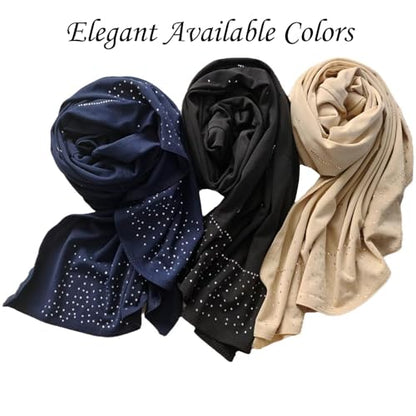 Ready To Wear Instant Hijab for Women Girls Muslim Slip-On Khimar Hijab Scarf Rhinestone Hijabs Islamic Abaya Turban - color: Apricot