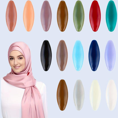 Headscarf Safety Pins 8-Pack Multi-Color Plastic Scarf Clips with Safety Buckles for Hijab, Hats, Caps and Head Coverings, - color: Color 1