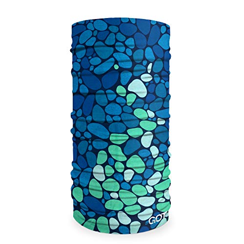 GOT Sports Tube Bandana - Neck Gaiter for Women Men, Face Mask, Neck Wrap, Head Scarf, Curly Hair Sleep Protection - color: Blue Stones