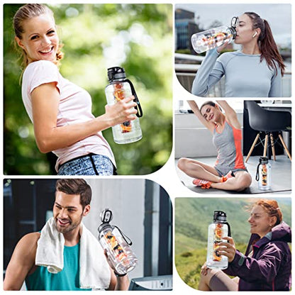 UTEBIT Fruit Infuser Water Bottle - 68 OZ Leakproof Plastic Infusion Bottle With Straw for Gym, Camping, Travel, Outdoor - style: 68OZ