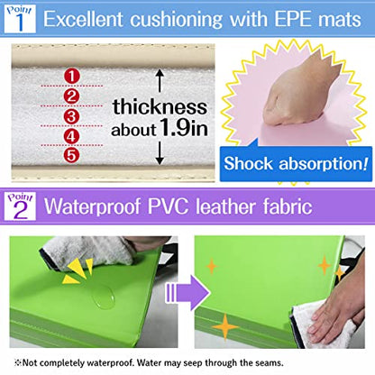 KaRaDaStyle Gymnastics Mat Folding Stretch Mats 71"x39"x2" Exercise Muscle Training Children Play Horizontal Bar Mat Yoga Sports Soundproof Home Use - color: Beige/4-fold