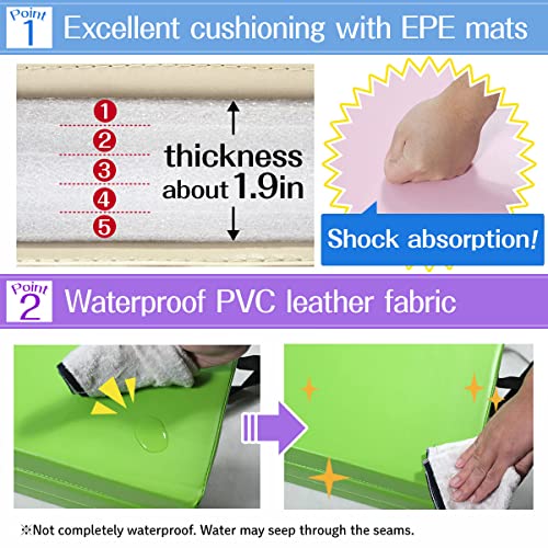 KaRaDaStyle Gymnastics Mat Folding Stretch Mats 71"x39"x2" Exercise Muscle Training Children Play Horizontal Bar Mat Yoga Sports Soundproof Home Use - color: Brown/4-fold