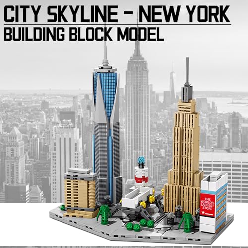 Architecture New York City，New York SkylineEmpire State Architecture Building Micro Mini Blocks Building Blocks Model Great Gifts for Kids and Adults - style: New York Skyline