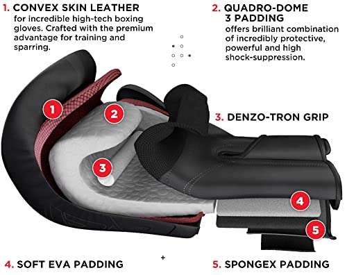 RDX Boxing Gloves 16 Oz Men Women with Boxing Hand Wraps Inner Gloves, Mexican Style Boxing Wrist Straps, Heavy Punching Bag Gloves for Kickboxing, Muay Thai, MMA Martial Arts