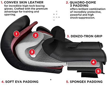 RDX Boxing Gloves 16 Oz Men Women with Boxing Hand Wraps Inner Gloves, Mexican Style Boxing Wrist Straps, Heavy Punching Bag Gloves for Kickboxing, Muay Thai, MMA Martial Arts