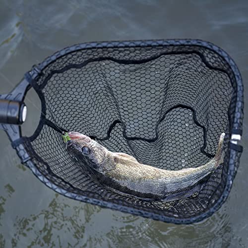 KastKing Brutus Fishing Net, Foldable Extendable Fish Landing Net, Lightweight & Portable Fishing Net with Soft EVA Foam Handle, Holds up to 44lbs/20KG, Fish-Friendly Mesh for a Safe Release - size: 75" Total Length(extendable), style: Pvc Net