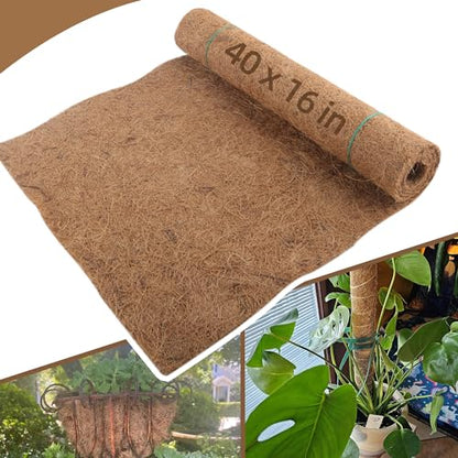 Coco Liner Roll 16x40 inch -Natural Coconut Fiber Mat for Hanging Baskets,Planter Window Box, Garden Decoration, Animal Pet Pad Liner - size: 16in X 40in