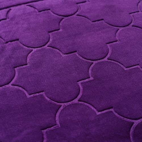 Islamika Prayer Mat Islamic Muslim Rug - Thick Padded mat Sajadah Men Women with Islam Prayer Beads for Eid Travel Ramadan, Soft and Padded (Purple) - color: Purple