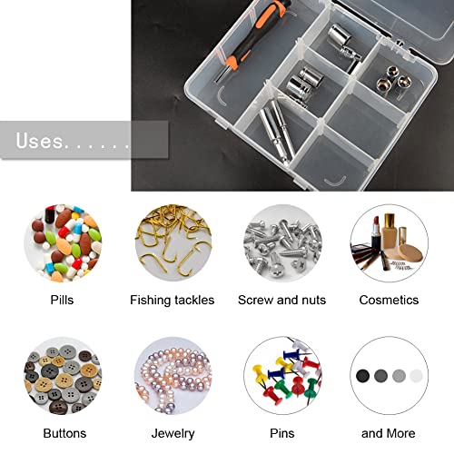 9 Grids Plastic Storage Compartment Organizer Container with Adjustable Dividers for Crafts, Earrings, Screws, Nail, Bandages, Pins and More (1)