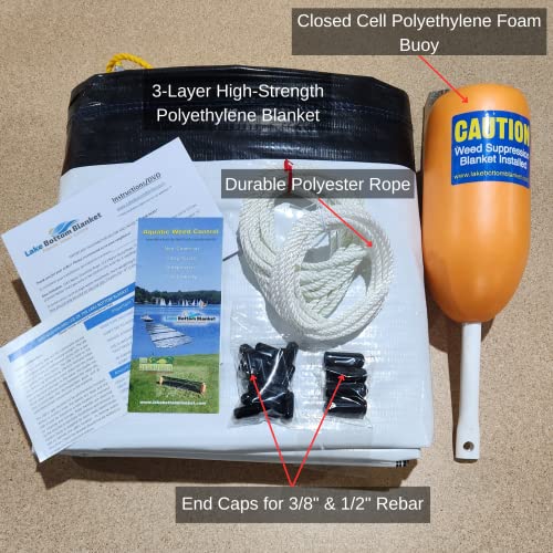 Aquatic Weed Control | Chemical-Free Vegetation Inhibitor for Lakes & Ponds | Benthic Barrier | Instant Weed Free Swimming (10.75 feet x 50 feet) - size: 10.75 feet x 50 feet