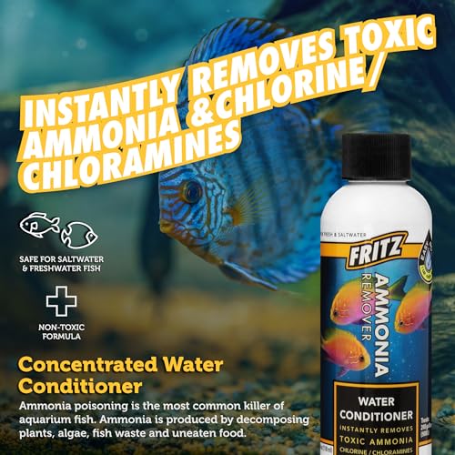 Fritz Aquatics ACCR Water Conditioner Instantly Removes Toxic Ammonia/Chlorine & Chloramines for Fresh & Salt Water Aquariums (4-Ounce) - size: 4 oz