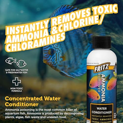 Fritz Aquatics ACCR Water Conditioner Instantly Removes Toxic Ammonia/Chlorine & Chloramines for Fresh & Salt Water Aquariums (4-Ounce) - size: 4 oz