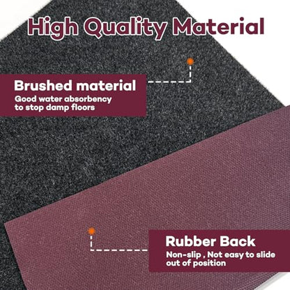 24 x 36 in Water Cooler Mat Excellent Absorbency Water Cooler Dispenser Mat with Non- Slip Rubber Backing Leak-ProofProtection for Water Dispensers Refigerators - color: Dark Grey