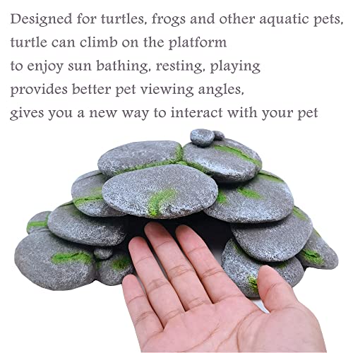 M2cbridge Reptile Hide Resting Step Ledge Cave Hideout Turtle Basking Platform – Great for Reptiles, Amphibians, and Fish (Pebble Arch Cave) - style: Pebble Arch Cave