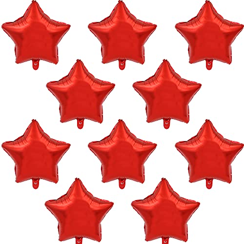 BEISHIDA 30 Pcs 18" red Star Balloons Foil Balloons Mylar Balloons for Birthday Party,Wedding,Valentine's Day, engagement party，Christmas,Baby Shower Backdrops Decorations ﻿ - color: Red