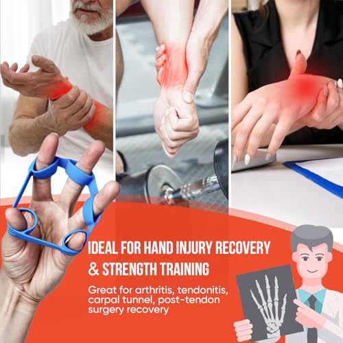 Grip Strength Trainer Kit, Forearm Strengthener & Hand Grip Strengthener | Finger Exerciser & Stretcher for Strength Training, Recovery & Flexibility - size: 9PCS