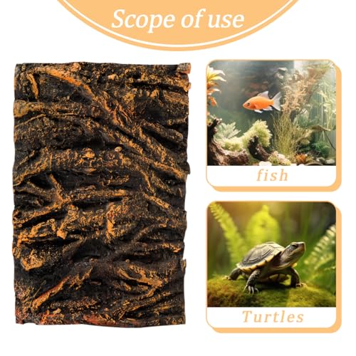 BESPORTBLE Tree Root Aquarium Background Board 3D Fish Tank Backdrop Board for Reptile Tank Terrarium Tree Root Background Pu Decorative Panel for Aquarium and Wall Scene Decor