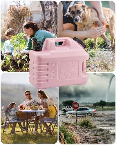 UPWOIGH 3.5 Gallon Camping Water Jug with Spigot, Blush Pink, 1 Pack | BPA-Free HDPE, Dual Cap Openings, Built-In Handles, Leak-Resistant Design, Portable Storage for Travel and Emergencies - color: Blush Pink