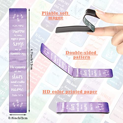 Chinco 30 Pcs Magnetic Bookmarks Christian Bookmarks Bulk Bible Verse Inspirational Scripture Page Clips for Women Childrens Kids Teachers Mothers Day Church Supplies School Gifts(Watercolor) - style: Watercolor