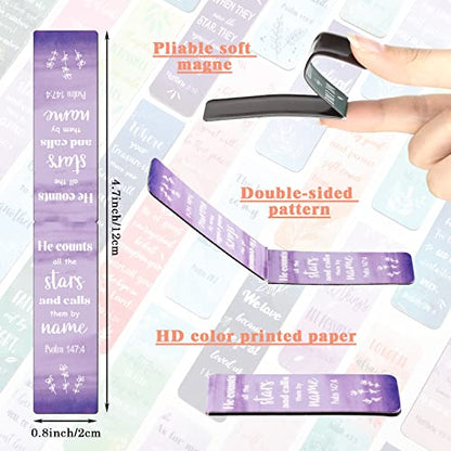 Chinco 30 Pcs Magnetic Bookmarks Christian Bookmarks Bulk Bible Verse Inspirational Scripture Page Clips for Women Childrens Kids Teachers Mothers Day Church Supplies School Gifts(Watercolor) - style: Watercolor