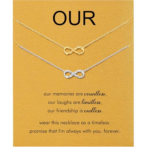 Dainty Silver Necklace for Women - Ankh Jesus Horse Celtic Cross Necklace for Women, Dainty Charm Spider Christian Gifts for Friends Sister Mom, Birthday, Christmas, Mother's Day, Graduation Gifts - style: Endless-Friend