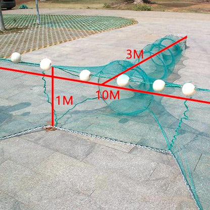 Lawaia Crawfish Trap Fish Net Collapsible Portable Minnow Folded Cast Net With Float and Chain for Shrimp, Lobster, Crab - size: 10M