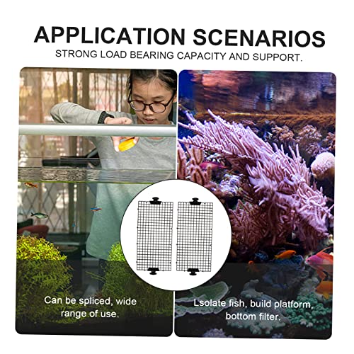 Abaodam 1set Fish Tank Divider Aquarium Separator for Fish Isolation High-Transparency Mesh Panels Includes Cups for - color: Black