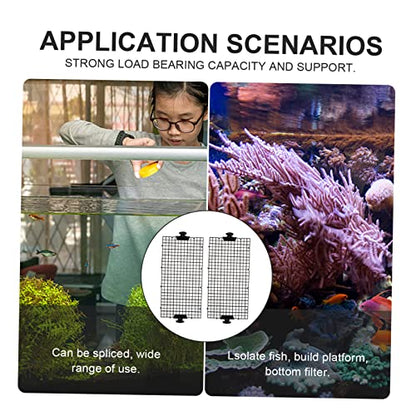 Abaodam 1set Fish Tank Divider Aquarium Separator for Fish Isolation High-Transparency Mesh Panels Includes Cups for - color: Black