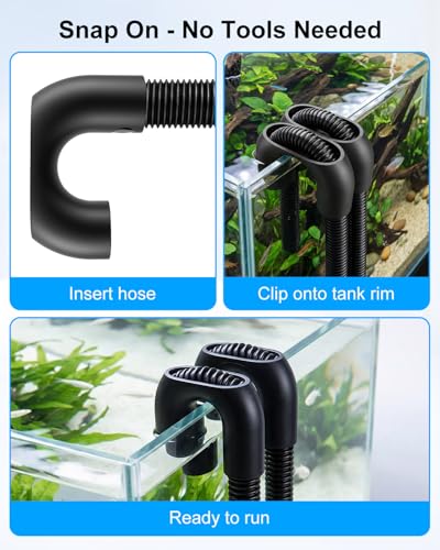 2-Pack Rim Connector Pair Compatible with Fluval FX Series, Replacement Rim Clips Fit for FX2 FX4 FX5 FX6 407, Secure Hose Support & Flow Protection
