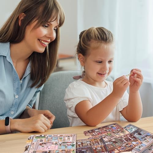 Girls 3D Miniature Scene Stickers, 4 Sets Magic Apprentice DIY House Stickers for Archaeological,Detective,Laboratory,Hotel,Cute 3D Cartoon Scene Stickers for Adult Kids Relief Stress Pass The Time - style: Magic Apprentice