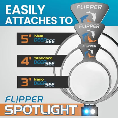 Flipper DeepSee MAGNIFIED Viewer Fish Tank Aquarium Rechargeable LED Spotlights with Dual LED and USB Recharging Cord