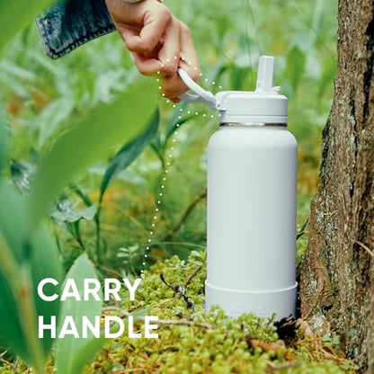 Hydrapeak 32oz Sport Insulated Water Bottle with Straw Lid, Leak & Spill Proof, Keeps Drinks Cold for 24 Hours, Hot for 12 Hours, Premium Stainless Steel Water Bottles (32oz, Pale Sage) - color: Pale Sage