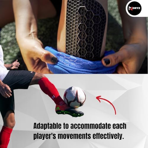 Soccer Shin Guards - Shin Guards Soccer Adult - Shin Guards Soccer Kids 10-12 - Kids Soccer Shin Guards - Silicone Shin Pads - by Noryz