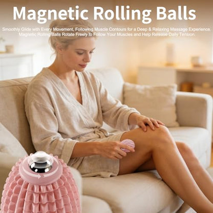 Vibrating Massage Ball for Plantar Fasciitis & Myofascial Release, Silicone Muscle Roller for Back, Neck, Foot, and Leg, Portable Trigger Point Massage Tool, 3 Vibration Modes (Pink) - color: Pink