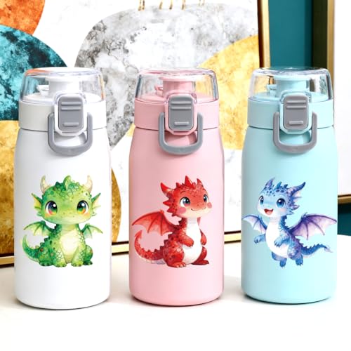 Peacoblue 18 Sheets Rub on Transfers for Crafts, Cartoon Baby Dragon 3.6"x3.9" UV DTF Cup Wraps Waterproof Rub on Cold Transfers Stickers for Wood Glass Metal Cup Tumblers Mirrors Mugs Home Decor - style: Cartoon Baby Dragon