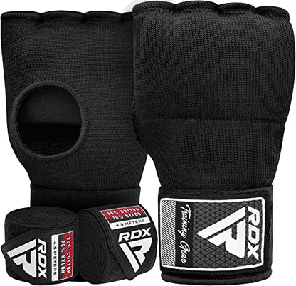 RDX Gel Boxing Hand Wraps Inner Gloves for Men Women - 180 Inches Mexican Style Wrist Straps, Heavy Punching Bag Gloves for Kickboxing, Muay Thai, MMA Martial Arts