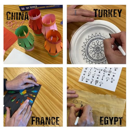 My World Advent Calendar - visit 24 countries, explore different cultures, create original Arts & Crafts from each country! Ages 9+ Includes a Printed Guide. Ages 9+