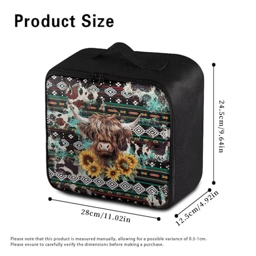 Gomyblomy Aztec Highland Cow Print First Aid Kit Bag Empty Portable First Aid Kits for Business Travel Medium Emergency Medical Kit for Cars Home Medicine Bag Medical Supplies Bags - color: Aztec Highland Cow-add