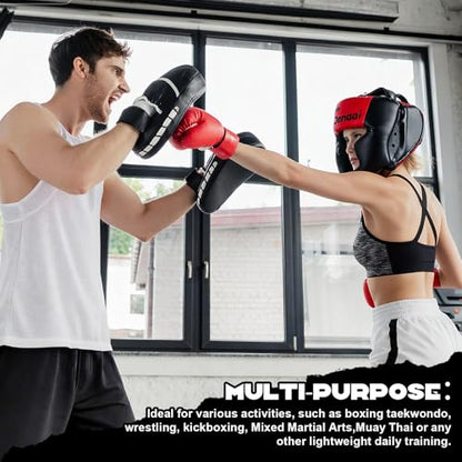 Jenaai 3 Pack Boxing Headgear Adjustable Padded Safety Head Guard MMA Training Sparring Kickboxing Muay Thai Martial Art Karate Taekwondo Helmet Gift for Valentines Adult Men Women - color: Black, Red ,Blue, White