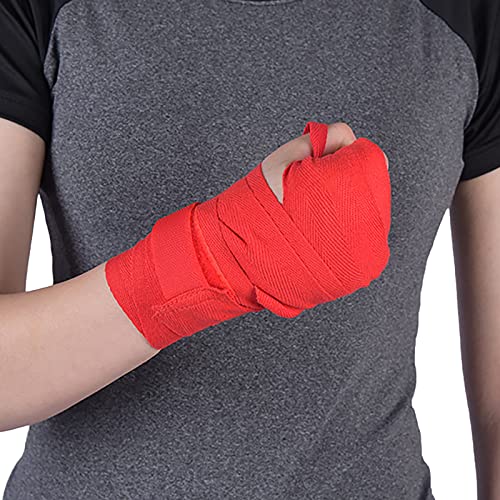 Boxing Hand Wraps Perfect Elastic Stretch Inner Boxing Gloves for Men & Women Boxing Handwraps Bandages Hand Protection Martial Arts Fighting Muay Thai Sanda for Men & Women (Pair) - color: Red