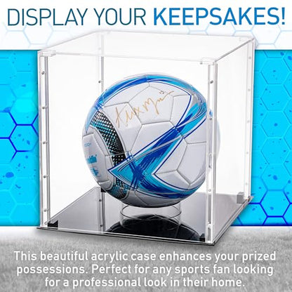 Franklin Sports Display Case – Memorabilia – UV Protected – Sport Collectibles - Baseball - Batting Gloves - Basketball - Soccer Ball - Football - style: Basketball/Soccer Ball