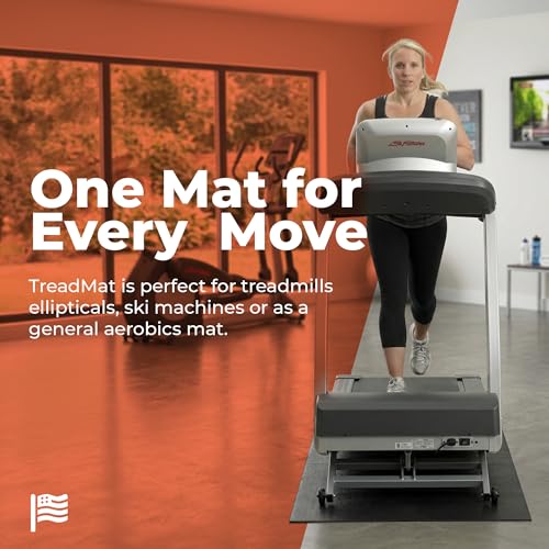 SuperMats Heavy Duty Equipment Non-Slip Mat 12GS | 36" × 90" – Fits large treadmills, ellipticals, rowers, recumbent bikes, home gyms, and fitness equipment. - color: Black