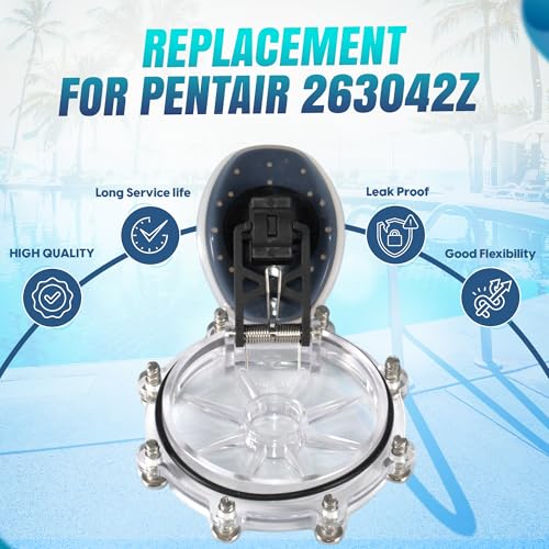 Replacement 263042Z 2-Way Pool Check Valve Cover with Flapper Assembly for 263042 – Compatible 2" Check Valve Kit (Not for FullFLOXF 263060/263077) – Durable Transparent Pool Valve Cover
