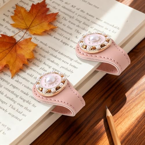 Elegant Design Magnetic Journal Clip, Decorative Bookmark Clips - style: Pink 2 Pcs
