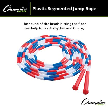 Champion Sports Plastic Segmented Jump Rope - color: White (16 Feet)