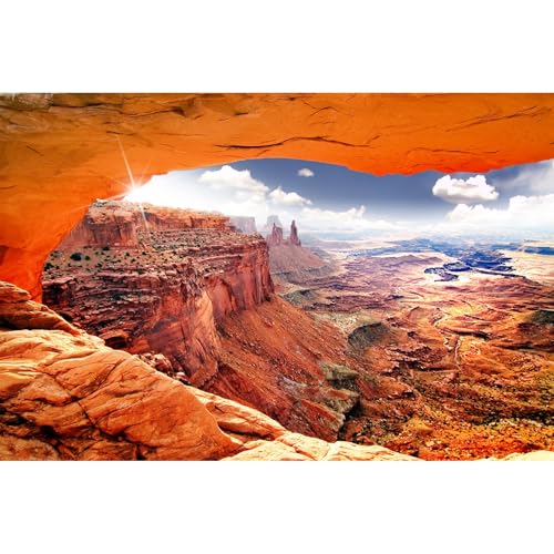 Rock Stone Reptile Tank Background Desert Mountain Valley Gobi Clear Blue Sky Aquarium Background Oasis Mountain Cactus Sunrays Terrarium Backgrounds Natural Desert Landscape Tank Backgrounds 36x24in - color: Rock Yellow, size: 36(W)x24(H)inches/ 90(W)*60