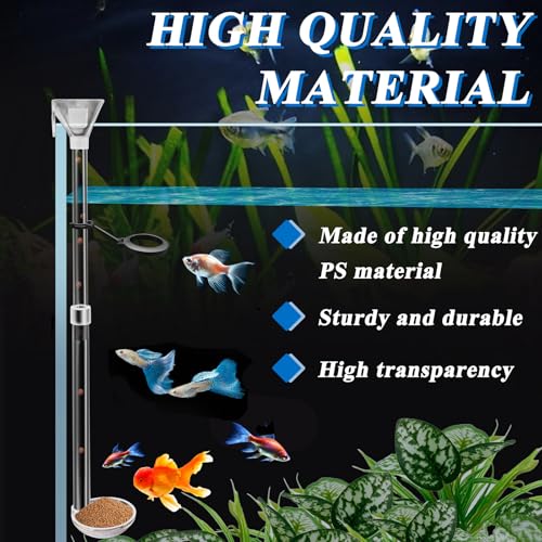 Aquarium Fish Shrimp Feeding Dish Set, Shrimp Feeding Dish Set, Transparent Shrimp Feeding Adjustable Tube with Feeding Ring, Cleaning Brush for Fish Tank and Preventing Food Scattering (Large) - size: Large